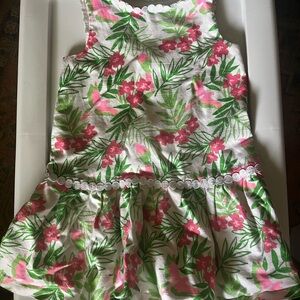 Janie and Jack Floral Dress with Pink and Green Accents
